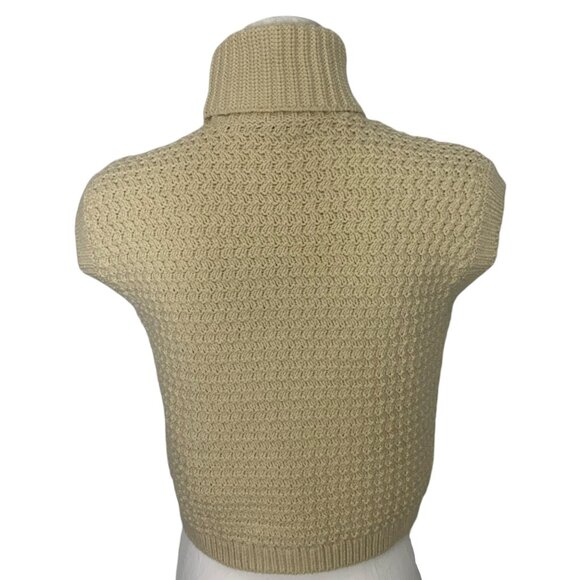 Madewell Textured Turtleneck Sweater Vest XS Ecru Cream Relaxed Fall Heritage - Picture 2 of 12